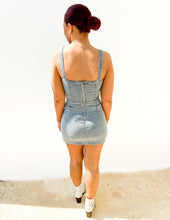Load image into Gallery viewer, Why Can't That Be Me Denim Crop Top