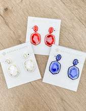 Load image into Gallery viewer, Kendra Scott Daphne Enamel Frame Drop Earrings in Gold White MOP