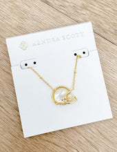 Load image into Gallery viewer, Kendra Scott Football Helmet Pendent Necklace in Gold/Ivory MOP