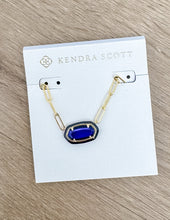 Load image into Gallery viewer, Kendra Scott Elisa Enml Frame Prclp Necklace in Gold/Navy MOP