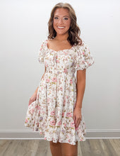 Load image into Gallery viewer, I Got Me Textured Floral Ruffled Mini Dress