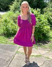 Load image into Gallery viewer, Hammer to the Heart Textured Dress Magenta