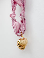 Load image into Gallery viewer, Let's Stay Trendy Scarf Necklace in Pink with a Heart