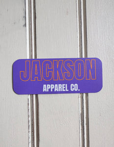 Jackson Apparel Co. Logo Sticker Purple