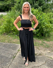 Load image into Gallery viewer, Thanks for the Memories Smocked Top &amp; Maxi Skirt Set Black