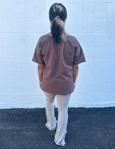 Everything That I Wanted Oversized Reversible Tee Brown Deep