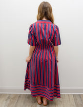 Load image into Gallery viewer, Give Your Heart A Break Drawstring Waist Stripe Midi Dress