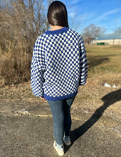 Load image into Gallery viewer, Staying On Trend Checkered Crew Knit Sweater