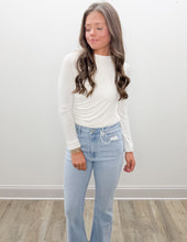 Load image into Gallery viewer, You Found Me Ruched LS Top in Off White