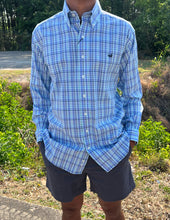 Load image into Gallery viewer, Southern Marsh Hartsville Plaid Dress Shirt French Blue &amp; Mint