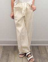 Load image into Gallery viewer, That's Mine Washed Striped Wide Leg Pants in Taupe