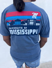 Load image into Gallery viewer, Ole Miss Rebels Striped Skyline SS Tee