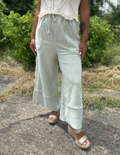 Load image into Gallery viewer, Cute &amp; Comfy Terry Knit Palazzo Pants in Faded Olive