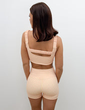Load image into Gallery viewer, Timing Is Right Biker Shorts in Peach Gingham