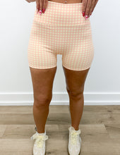 Load image into Gallery viewer, Timing Is Right Biker Shorts in Peach Gingham