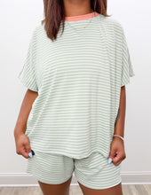 Load image into Gallery viewer, Every Part Of Me Stripe Knit Top &amp; Short Sets