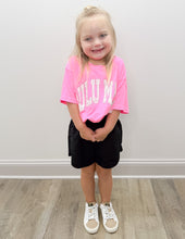 Load image into Gallery viewer, Lulu Mac YOUTH Camo Logo SS Tee in Neon Pink