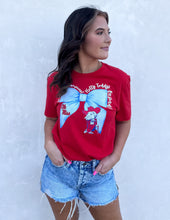 Load image into Gallery viewer, Ole Miss Coquette Powder Blue Bow Graphic Tee