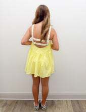 Load image into Gallery viewer, Into You Gingham Print Double Layered Dress in Lemon