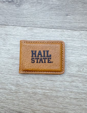 Load image into Gallery viewer, Magnetic Money Clip Tan Embossed Hail State