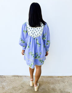 Only You and I Floral Long Sleeve Dress in Blue