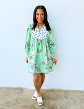 Load image into Gallery viewer, Only You and I Floral Long Sleeve Dress in Pistachio