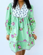 Load image into Gallery viewer, Only You and I Floral Long Sleeve Dress in Pistachio