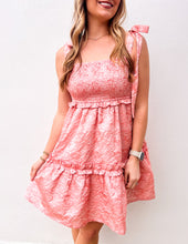 Load image into Gallery viewer, Spring Lover Smocked Tie-Strap Dress in Peach