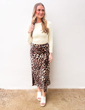 Load image into Gallery viewer, Let’s Get Crazy Leopard Midi Pencil Skirt