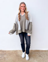 Load image into Gallery viewer, Steady Heart Long Sleeve Knit Top in Grey Multi