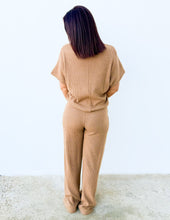 Load image into Gallery viewer, One of Them Girls Mock Neck Sweater Top &amp; Pants Set in Deep Camel