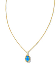 Load image into Gallery viewer, Kendra Scott Daphne Gold Framed Pendant Necklace Bright Blue Opal