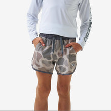 Load image into Gallery viewer, Burlebo Youth Swim Trunks in Jumbo Deer Camo