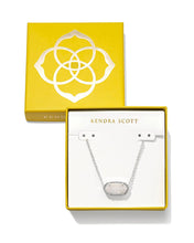 Load image into Gallery viewer, Kendra Scott Boxed Elisa Rhodium Pendant Necklace in Iridescent Drusy