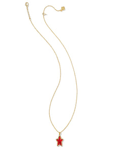 Kendra Scott Ada Gold Short Pendant Necklace Red Illusion