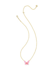 Load image into Gallery viewer, Kendra Scott Bianca Gold Butterfly Pendant Necklace in Pink Mix