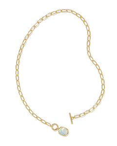 Kendra Scott Daphne Link Chain Necklace Gold Dichroic Glass