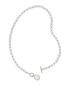 Kendra Scott Daphne Link Chain Necklace Rhodium Ivory MOP