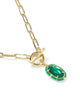 Kendra Scott Elisa Enml Lnk Chain Necklace Gold/Emerald Illusion