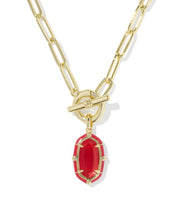 Load image into Gallery viewer, Kendra Scott Elisa Enml Lnk Chain Necklace Gold/Red Illusion