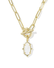 Load image into Gallery viewer, Kendra Scott Elisa Enml Lnk Chain Necklace Gold/White MOP