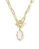 Kendra Scott Elisa Enml Lnk Chain Necklace Gold/White MOP