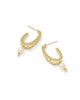 Kendra Scott Gabriella Pearl Hoop Earrings in Gold