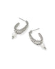 Kendra Scott Gabriella Pearl Hoop Earrings in Vintage Silver