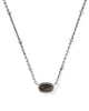 Kendra Scott Mini Elisa STLT Necklace in Vintage Silver Golden Obsidian