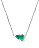 Kendra Scott Tatum Short Pendant Silver Necklace in Dark Green Mix