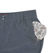 Load image into Gallery viewer, Burlebo 7" Everyday Shorts in River Rock Grey with Classic Deer Camo Pockets