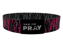 Load image into Gallery viewer, Versible Tree Bark Camo Pink &amp; Grey Tap to Pray Wristband