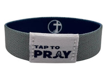 Load image into Gallery viewer, Versible Navy &amp; Grey Tap to Pray Wristband