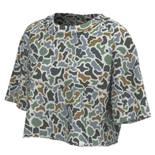 Load image into Gallery viewer, Local Girl Boxy Crop SS Tee in Localflage Bluff